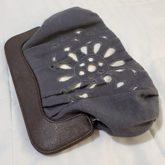 Gently Used Old Navy Clutch Purse, Linen and Faux Leather w/ Magnetic Closure - Picture 7 of 16